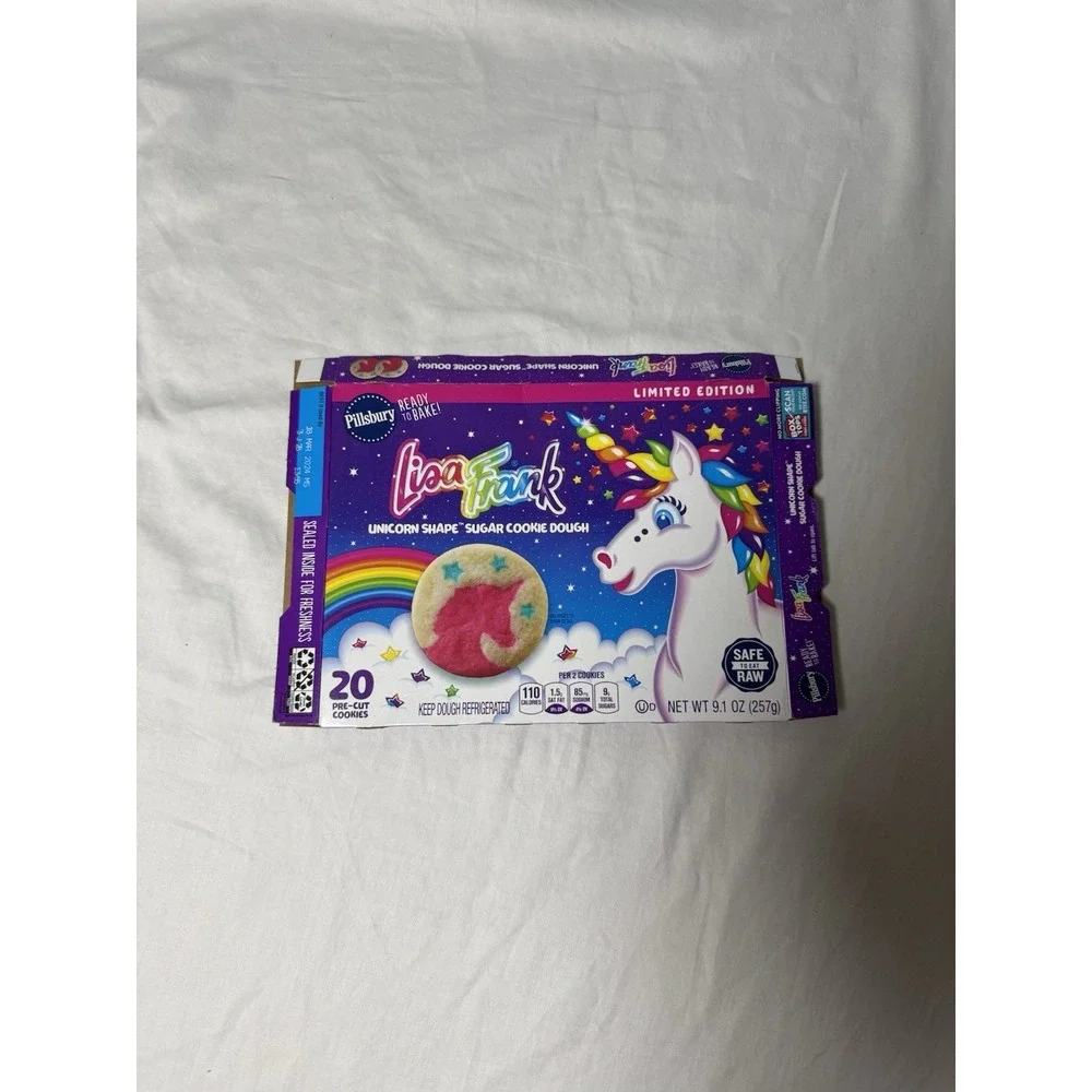 Pillsbury Limited Edition Lisa Frank Unicorn Shape Sugar Cookie Dough Box ONLY - Picture 1 of 6